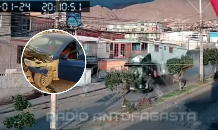 A toda velocidad: Impactante video del choque de camión que arrasó con 7 autos en Antofagasta