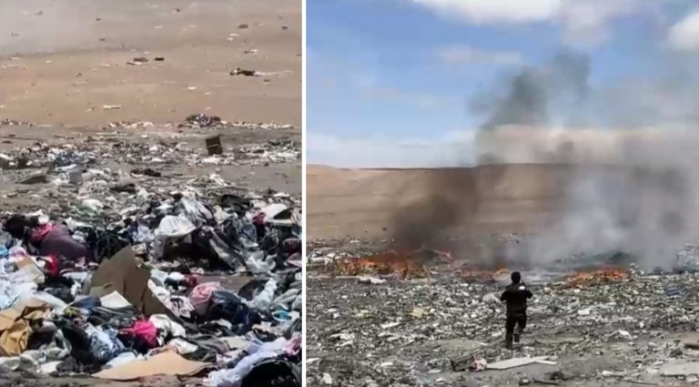 Vergonzoso: Denuncian incendios en nuevos vertederos ilegales de ropa en Atacama