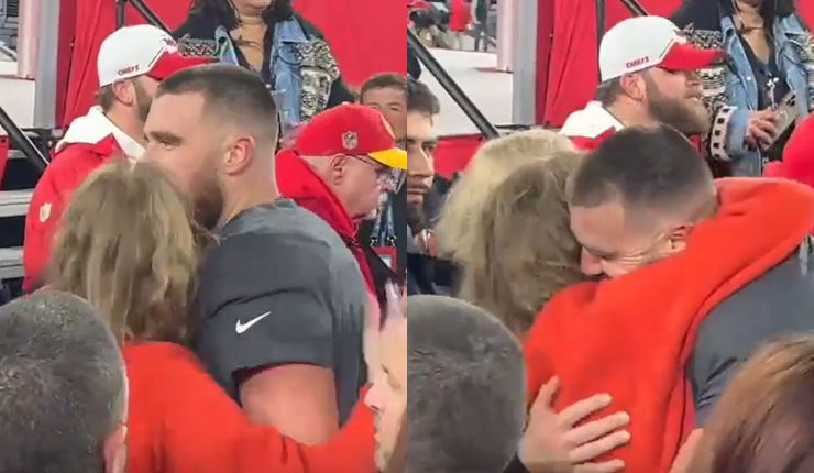 Puro amor: El emotivo abrazo de Taylor Swift a Travis Kelce tras triunfo de los Chiefs en la NFL
