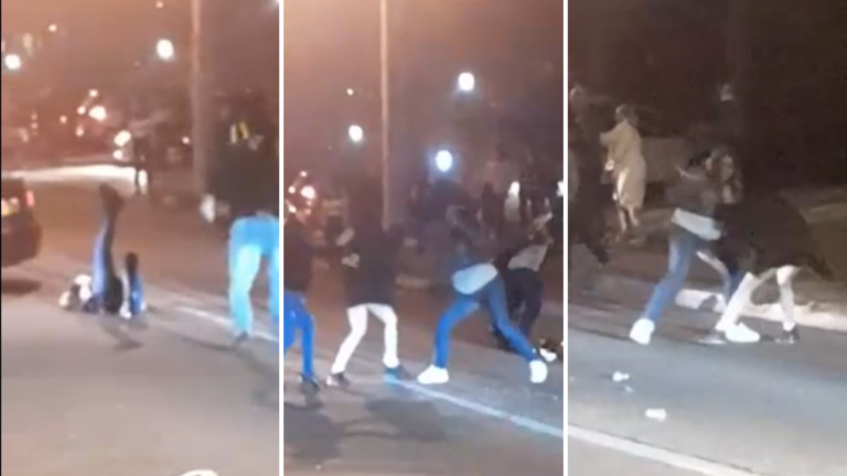 Combos y botellazos: Graban masiva pelea de jóvenes en Reñaca