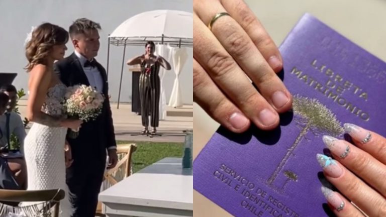 Los registros del íntimo matrimonio de Wilma González: Vestido de novia se robó las miradas