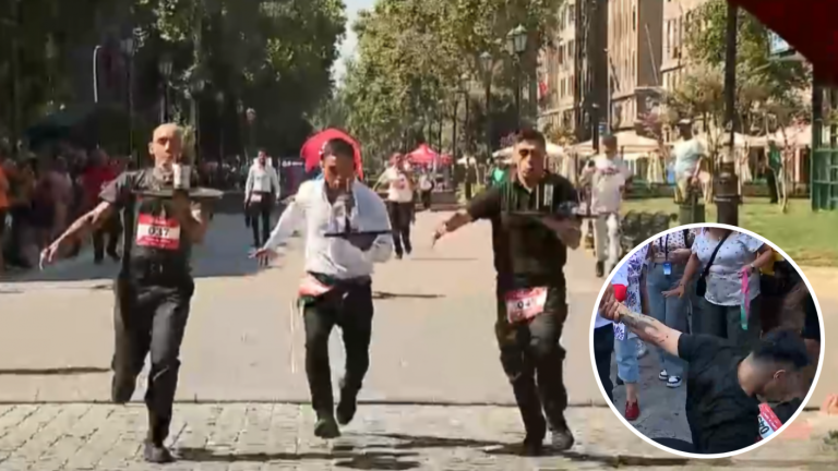 Fallaron al final: Clásica corrida de garzones culminó con estrepitosa caída