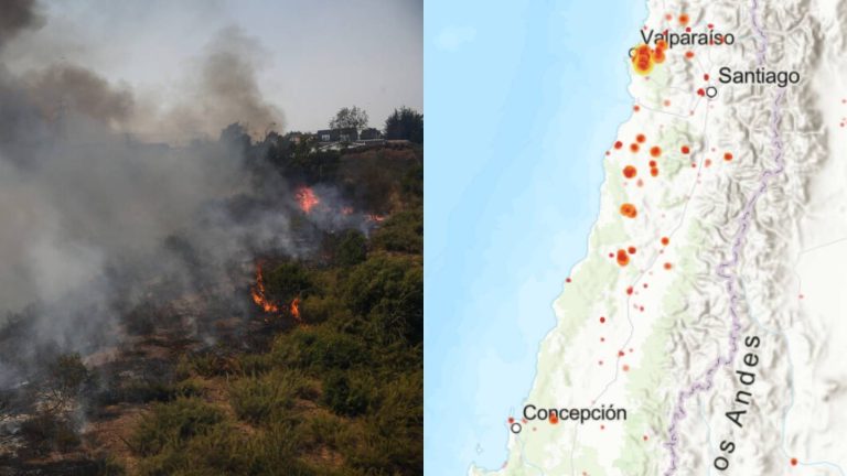 Incendios forestales en Chile: Revisa el MAPA ACTUALIZADO y los focos EN VIVO