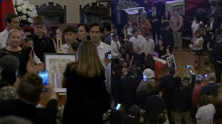Entre aplausos: Así fue la emotiva llegada de Cecilia Morel e hijos de ex presidente Piñera al funeral