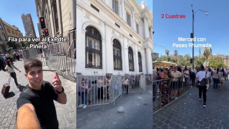 Fila de 8 cuadras: Joven registró kilométrica espera para asistir a velorio de ex presidente Sebastián Piñera