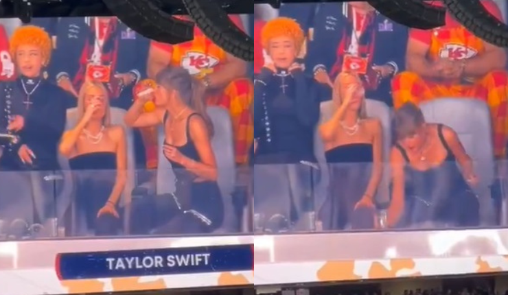 Hasta el fondo: Taylor Swift se roba las miradas en el Super Bowl al tomarse al seco una cerveza