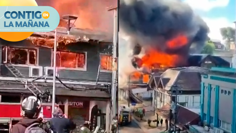 Gran incendio en pleno centro de Puerto Varas: Llamas invadieron un mall chino