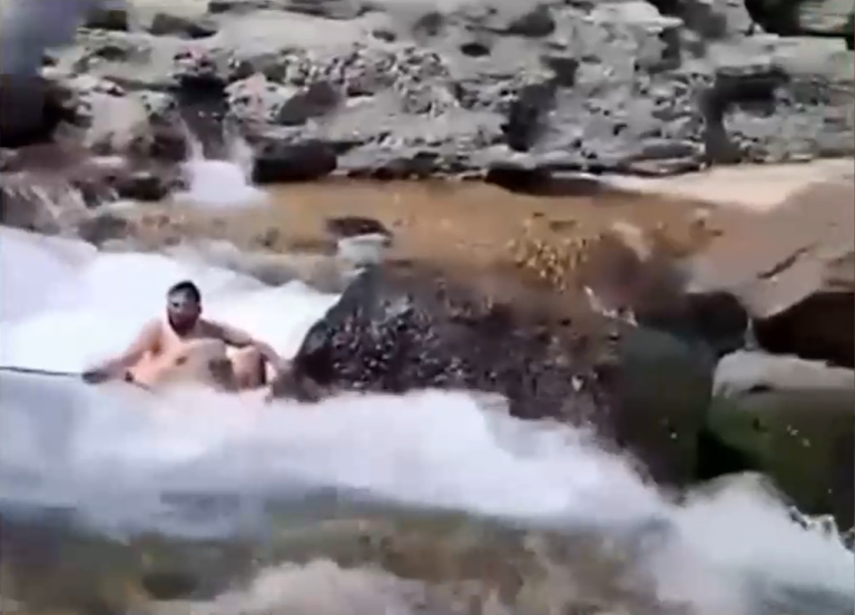 Imprudentes bañistas en Salto del Laja rescatados por locatarios: Advierten riesgo de tragedia mayor