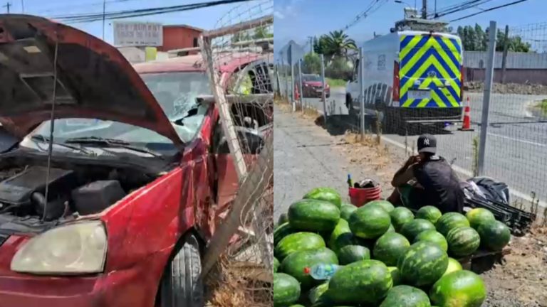 Centímetros que salvaron su vida: Conductor sufre grave accidente por vendedores ambulantes en Ruta 5 Sur