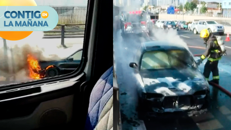Vehículo se incendió en plena autopista: Dueño lo compró hace dos días a través de Facebook