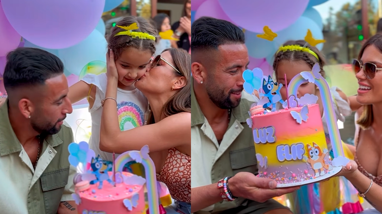 Familia reunida: Los tiernos registros de Mauricio Isla y Gala Caldirola en cumpleaños de su hija