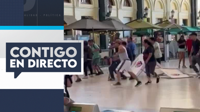 8 locales resultaron destruidos: Ambulantes se enfrentaron a piedrazos en Estación Central