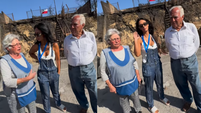 Pamela Díaz viralizó a conmovedora pareja de ancianos que perdió su casa en incendios forestales