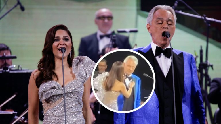 Este fue el tierno gesto de Larisa Martínez, la soprano de Andrea Bocelli, en el escenario de la Quinta Vergara