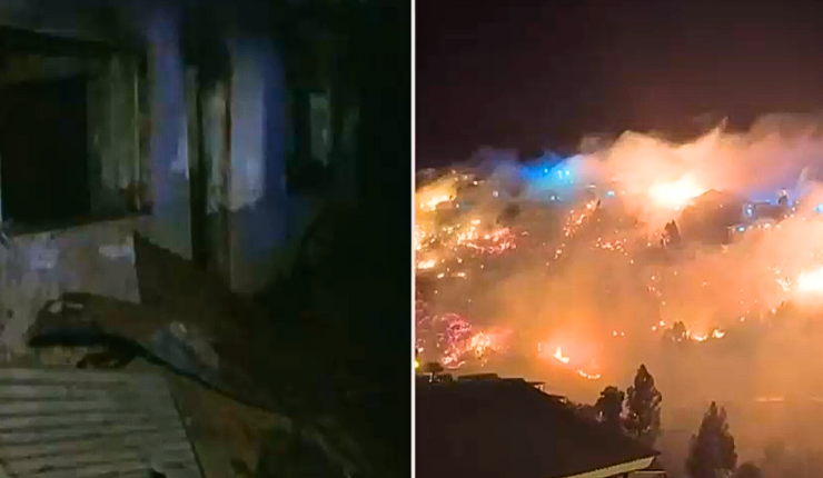 Imágenes impactantes: El brutal efecto del incendio en Cerro Cordillera que arrasó con casas en Valparaíso