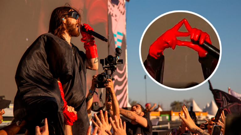 ¿Lo conocías? Este es el significado del símbolo que hizo Jared Leto en Lollapalooza 2024