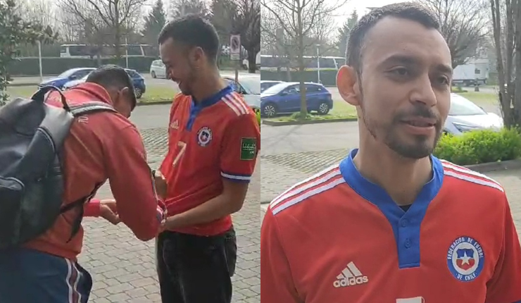 Ya se llevó un recuerdo y sueña con ver a Alexis: El hincha chileno que está haciendo patria en Parma