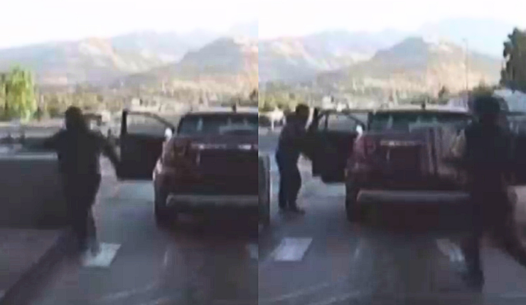 Balearon patrulla policial: El video del asalto a camión que dejó a delincuente cercado en Quilicura