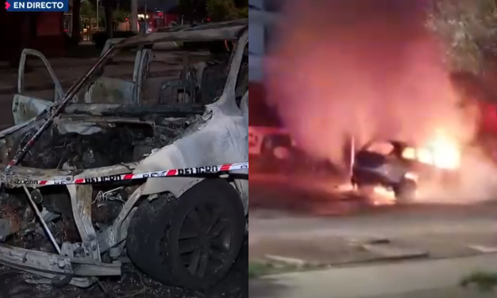 Pérdida total: Encuentran auto incendiándose en plena vereda de San Joaquín