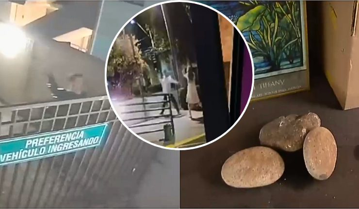 Hasta con piedras: Los otros registros de la cobarde agresión de ex pareja a mujer en Las Condes