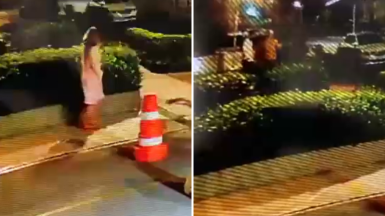 Mujer fue víctima de brutal golpiza de ex pareja en plena calle: Quedó grabado por cámaras de edificio