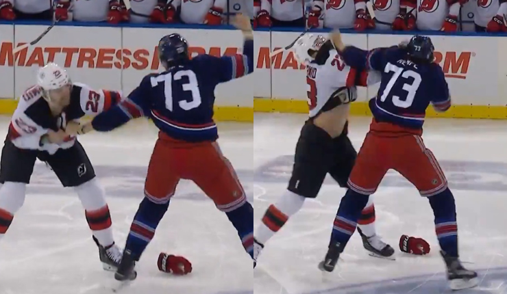 Hockey en modo UFC: Las insólitas peleas que se dieron en la NHL a 2 segundos de iniciar el partido