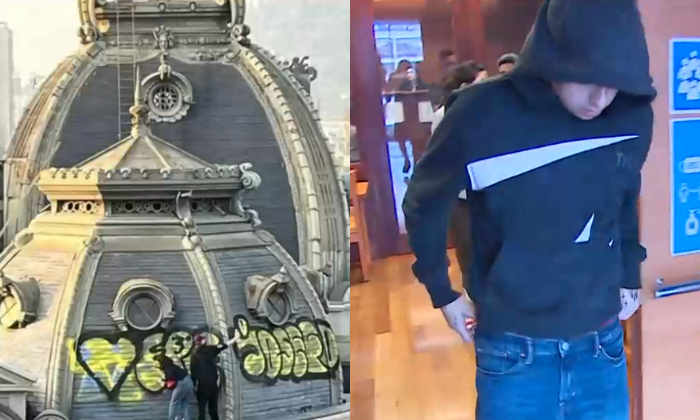 Fue formalizado: Así cayó el grafitero que vandalizó cúpula del Museo de Bellas Artes