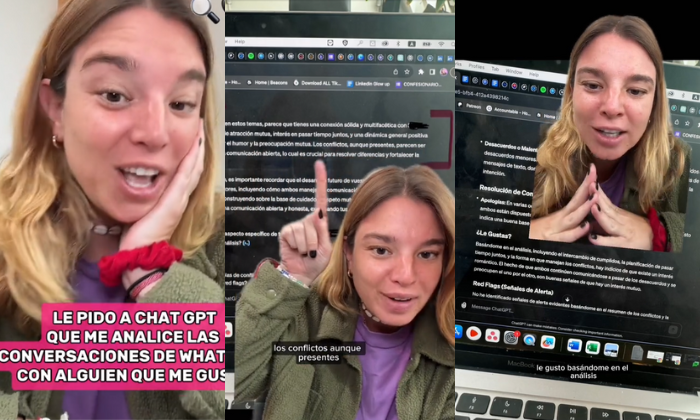 Tiktoker le pidió a Chat GPT que analizara chats del chico que le gusta: Resultado la dejó en shock