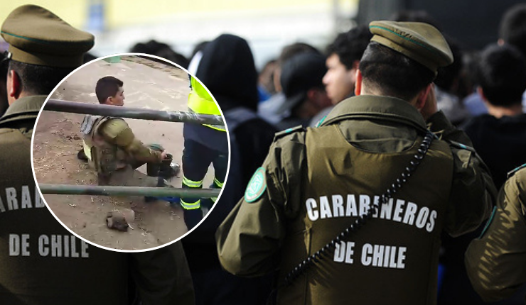 Hombre mordió a carabinero en Quillota y terminaron cayendo por una baranda