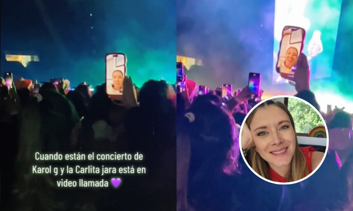 La particular aparición de Carla Jara en concierto de Karol G que se viralizó: 