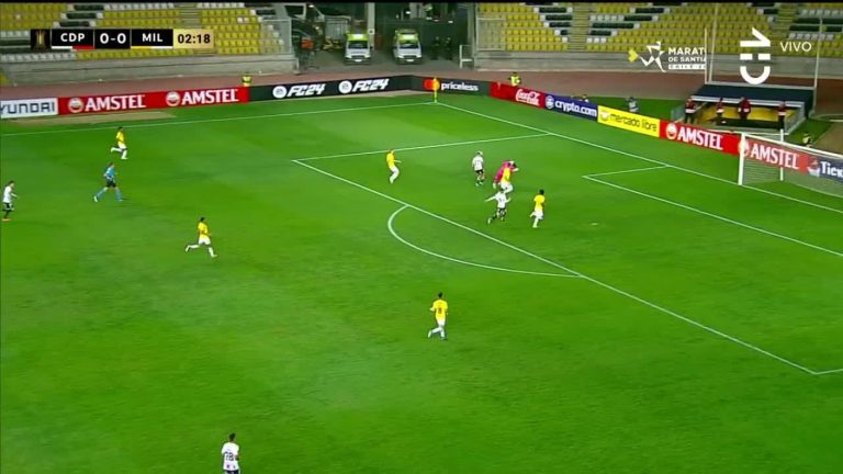 ¡Lo tuvo Palestino! Junior Marabel casi abrió la cuenta para el local ante Millonarios