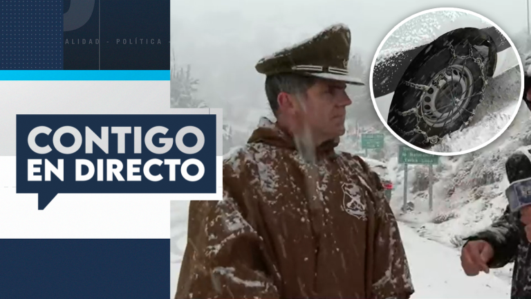Alerta por caída de nieve: Fiscalizan uso de cadenas para subir a Farellones