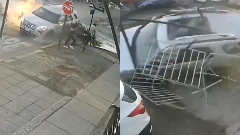 VIDEO | Peatón fue atropellado en medio de persecución policial por sujetos que escaparon en auto robado