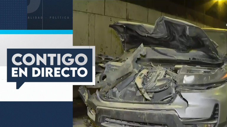 Persecución policial terminó con accidente múltiple en Autopista Central