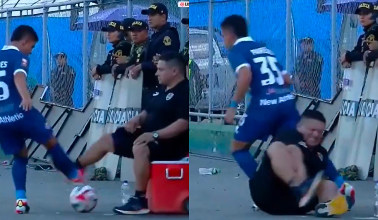 Intentó cancherear y cobró: Futbolista le propina brutal patada a auxiliar en pleno partido en Perú