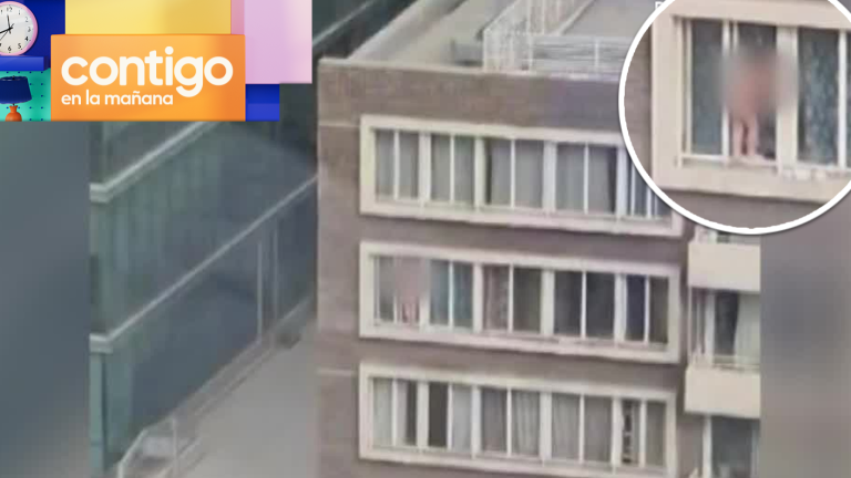 Impresionante: Niño caminó desnudo en cornisa de edificio de Santiago Centro
