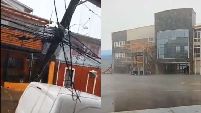 Reportan caída de poste e inundaciones: Los efectos de la fuerte lluvia en la zona central