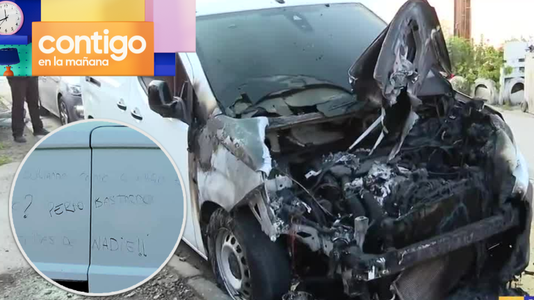 Le dejaron un “cariñoso” mensaje: Hombre acusa que ex pareja habría incendiado auto