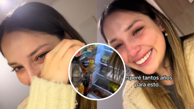 “Años soñando con esto”: Joven rompió en llanto en TikTok al llenar por primera vez su refrigerador