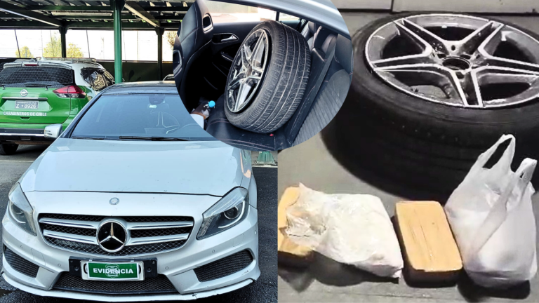 Más de 30 mil dosis en una llanta: Carabineros detuvo a sujeto que ocultó drogas en vehículo robado