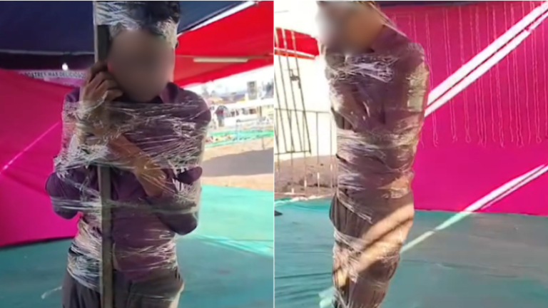 Supuesto ladrón fue amarrado a un poste con cinta adhesiva en feria de Antofagasta