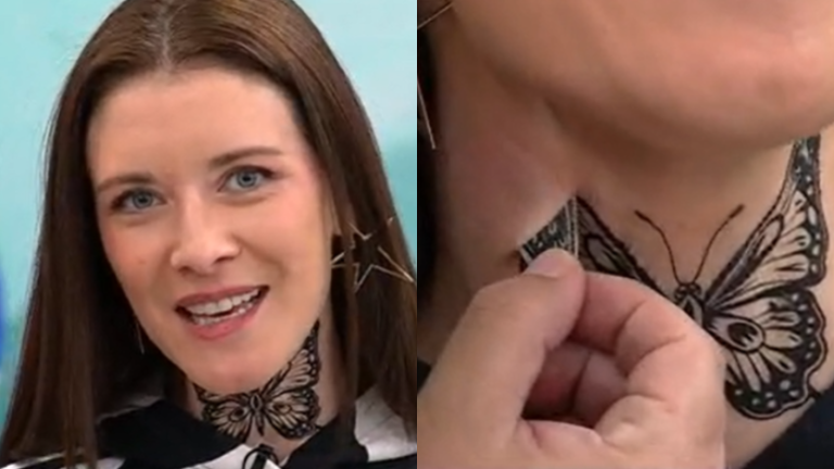 Carla Jara reveló la verdad y el significado del “tatuaje” en el cuello: “Una mentirita piadosa”
