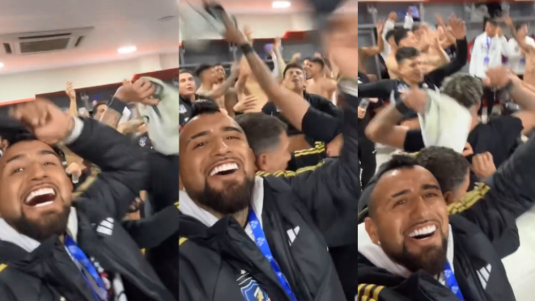 El eufórico festejo de Arturo Vidal tras clasificación de Colo Colo a octavos de la Libertadores