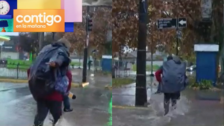 ¡Gino al rescate! Reportero del matinal ayudó a mujer a cruzar calle anegada