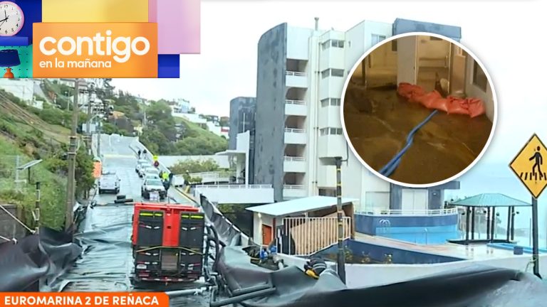 Deslizamiento de agua y barro afectó a edificio de socavón en Reñaca