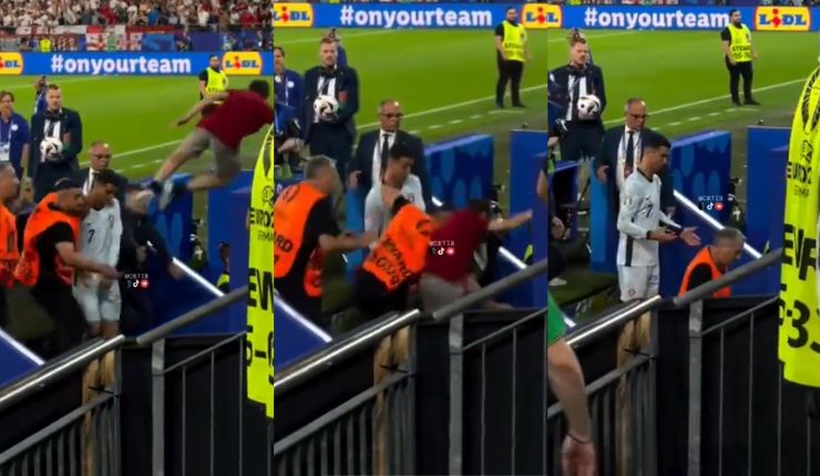 Casi lo golpea: Hincha realizó insólita maniobra para intentar saludar a Cristiano Ronaldo
