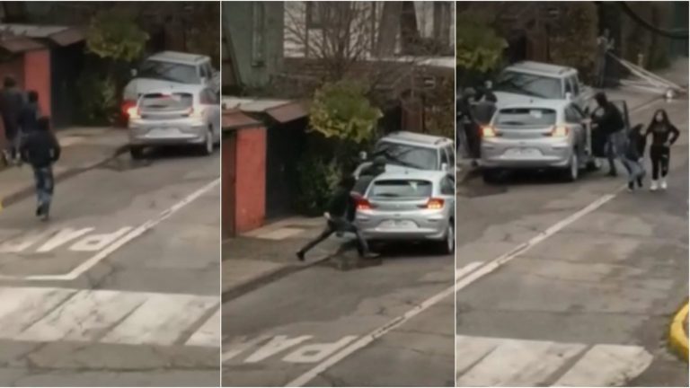 Revelan imágenes de violento abordazo a madre y sus hijas en La Florida: “¡Baja a la niña!”