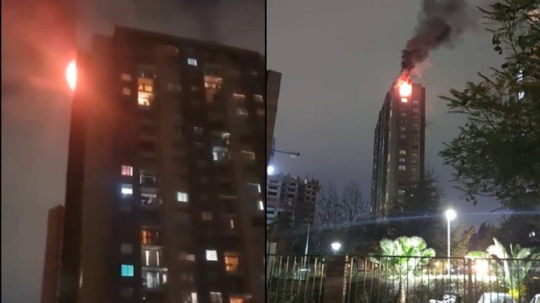 Incendio estructural afecta a departamento en Estación Central: Bomberos combaten el fuego