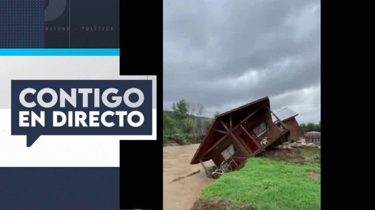 Intenso sistema frontal: Casa a punto de caer en estero de Quillón