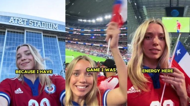 Tiktoker “gringa” se lució como hincha de Chile en Copa América 2024: “Tengo que apoyar a La Roja”